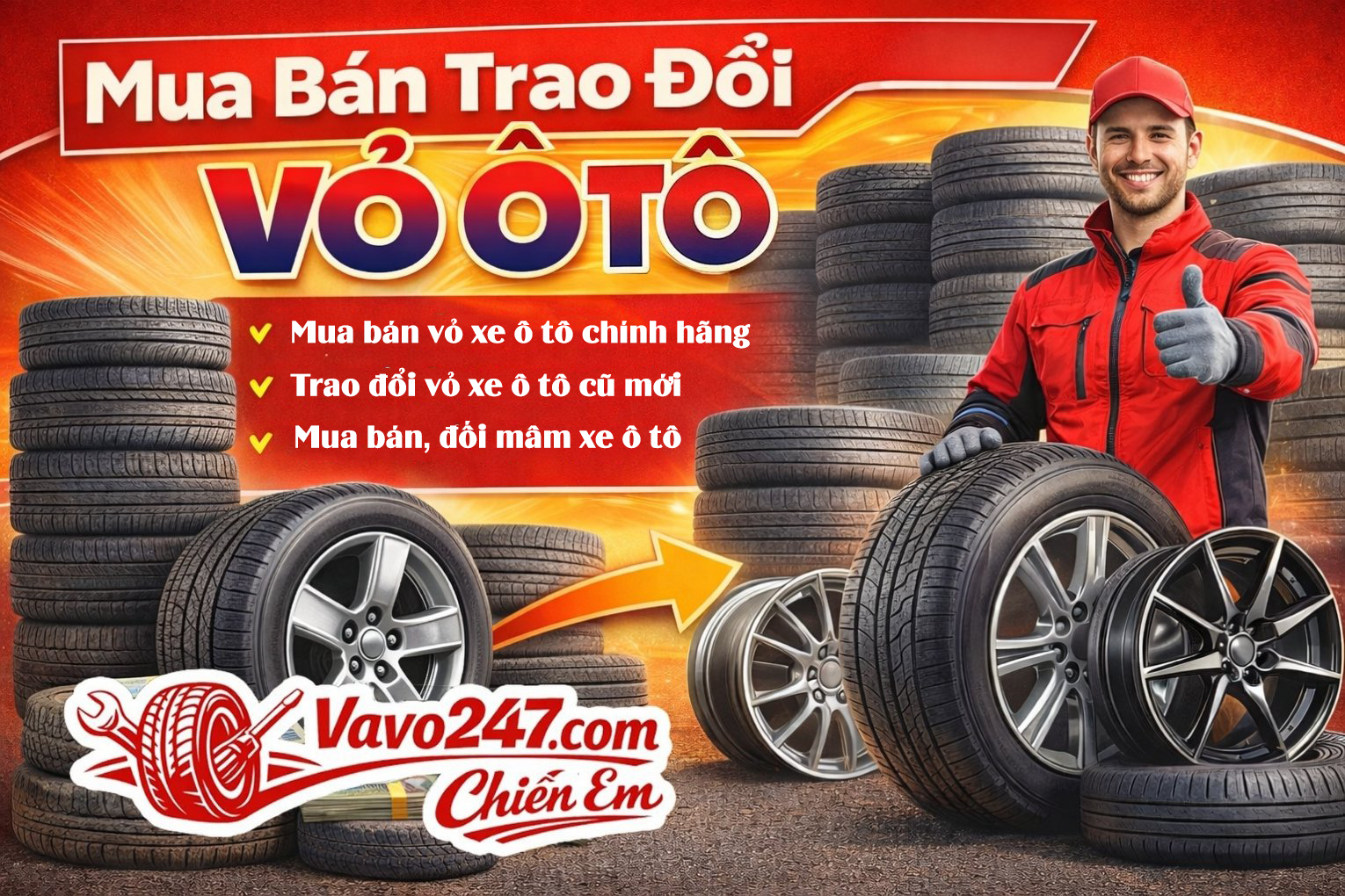 Mua bán trao đổi vỏ ô tô dịch vụ của Chiến em